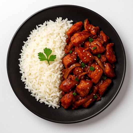 Pavo a la coreana con Arroz basmati